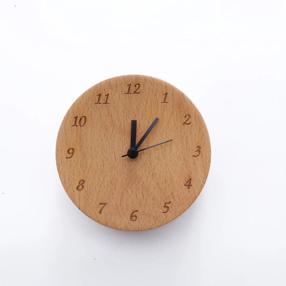 Beech Wood Alarm Clock - Minimalist Design with Silent Movement 1