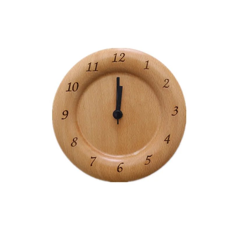 Beech Wood Alarm Clock - Minimalist Design with Silent Movement 2
