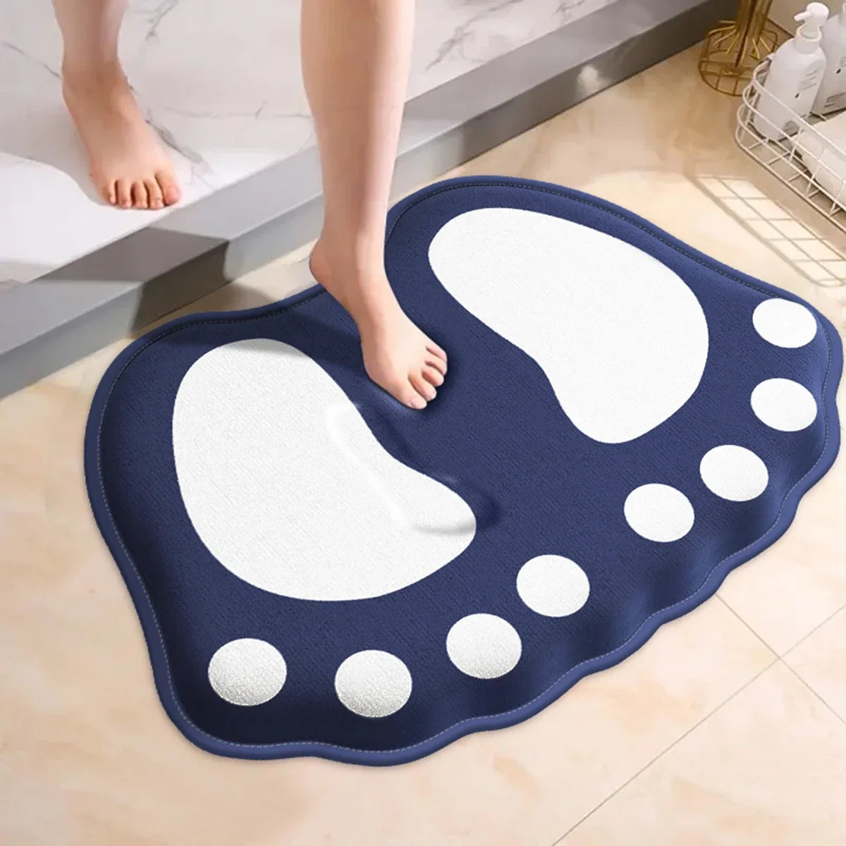 Big Feet Non-Slip Bath Mat - Quick-Dry Bathroom Rug for Comfort 4