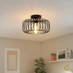 Birdcage Ceiling Lamp - Modern Black Iron Pendant Light Fixture 5