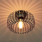 Birdcage Ceiling Lamp - Modern Black Iron Pendant Light Fixture 6
