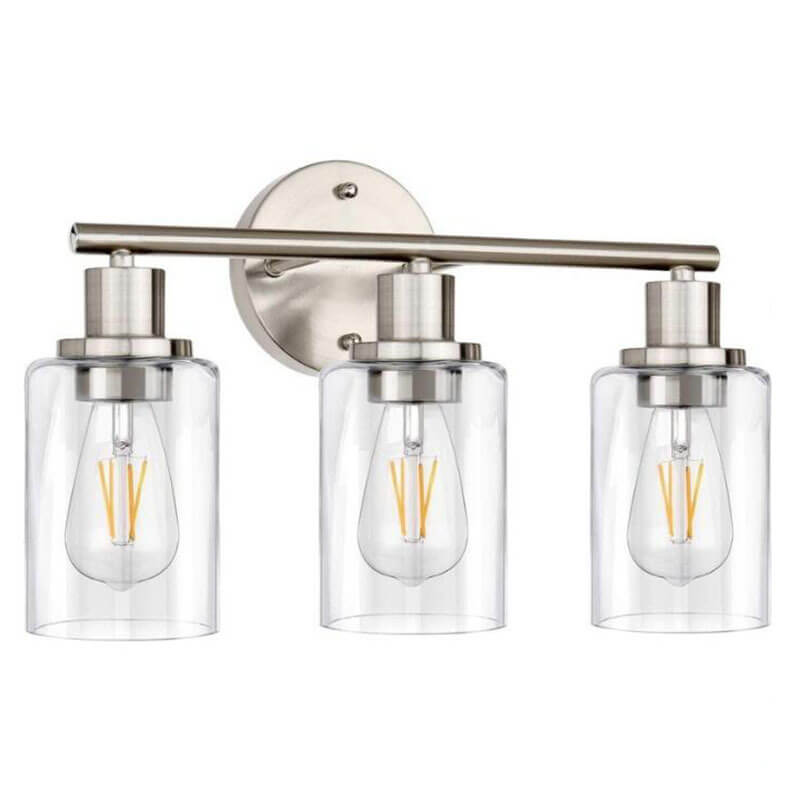 Black Retro Wall Sconce - Versatile Reversible Mount & Clear Glass Shade 7