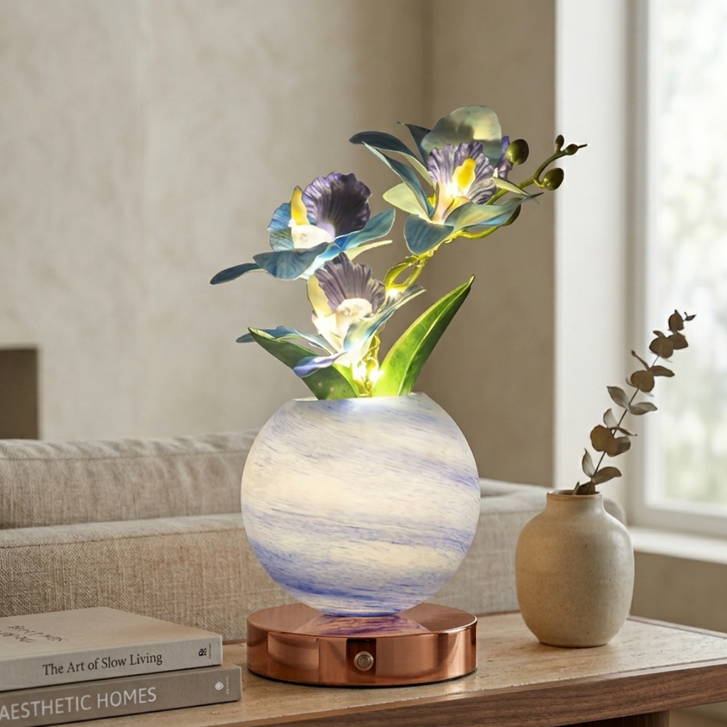 Blooming Orchid Table Lamp - Elegant Floral LED Lights for Ambient Glow 0