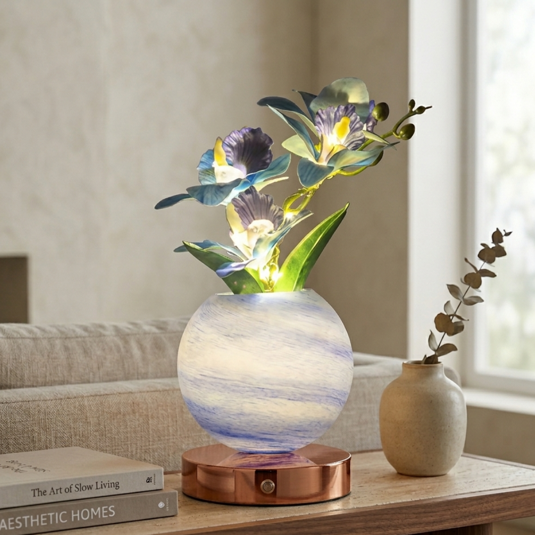 Blooming Orchid Table Lamp - Elegant Floral LED Lights for Ambient Glow 0