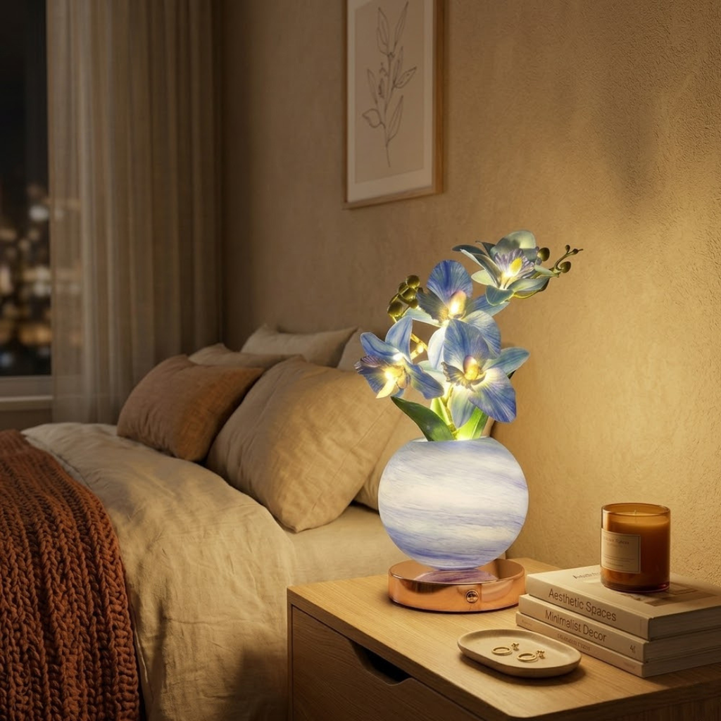 Blooming Orchid Table Lamp - Elegant Floral LED Lights for Ambient Glow 6