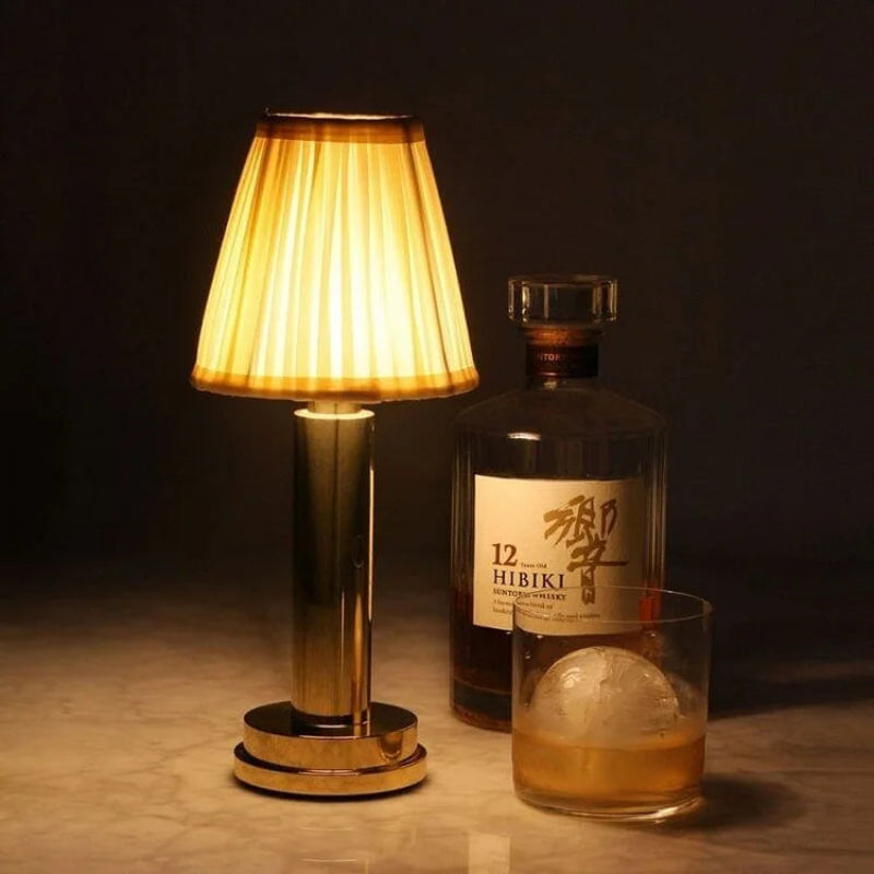 Brass Table Lamp - Wireless Design with Soft LED Lighting for Any Room 0