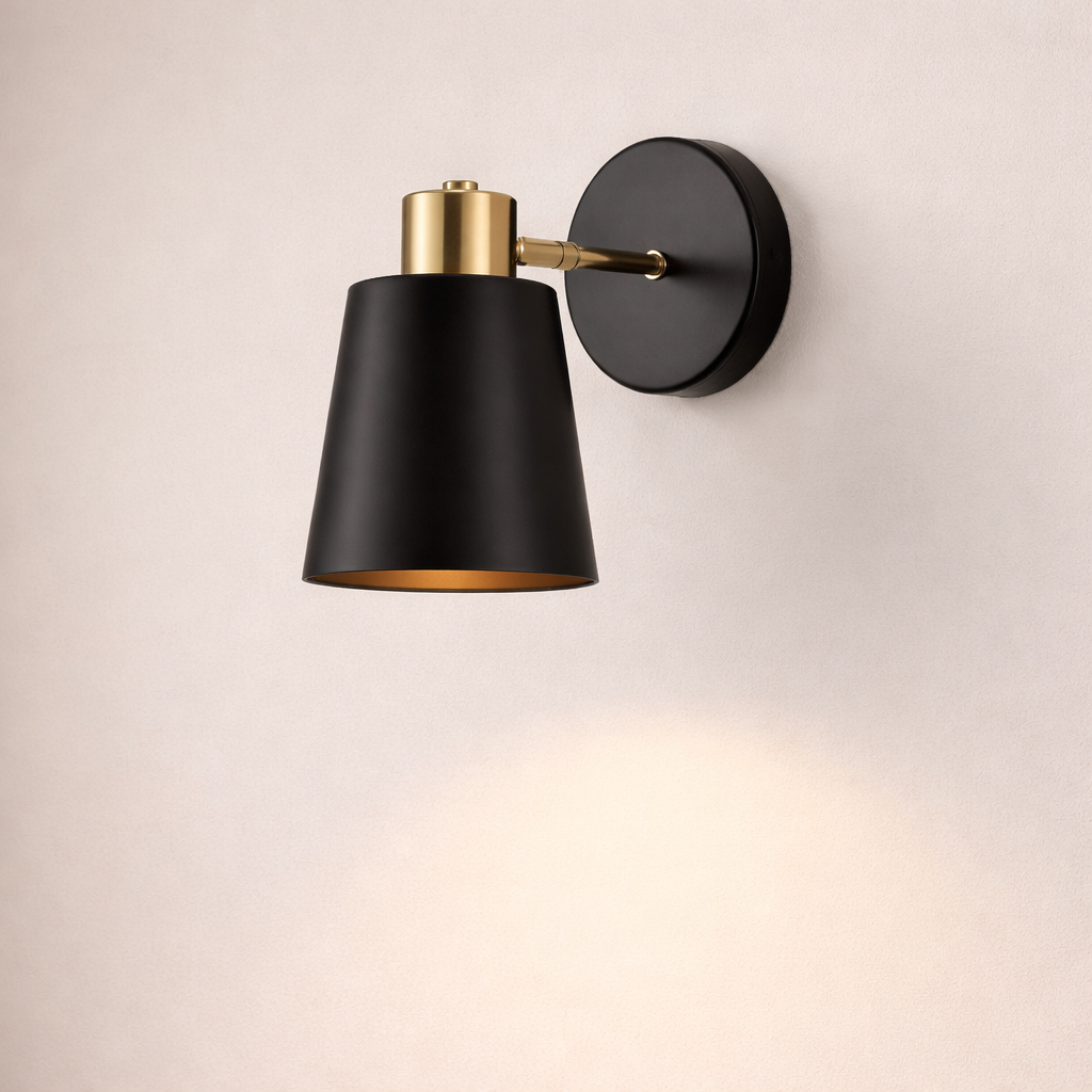 Brushed Black & Gold Wall Sconce - Modern Elegance for Stylish Decor