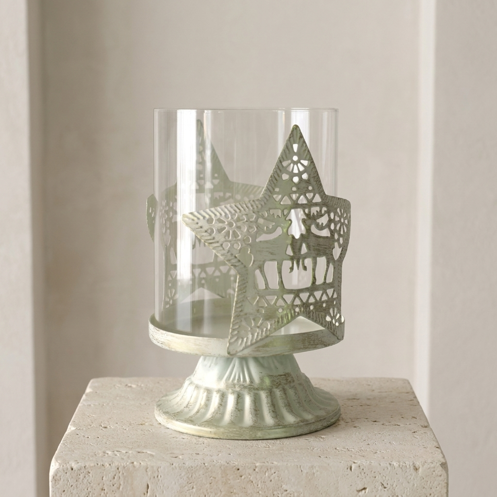 Candle Holder, Christmas Reindeer, Pedestal Design, Candle Display