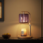 Candle Warmer Lamp - Elegant Purple Design with Adjustable Brightness 0
