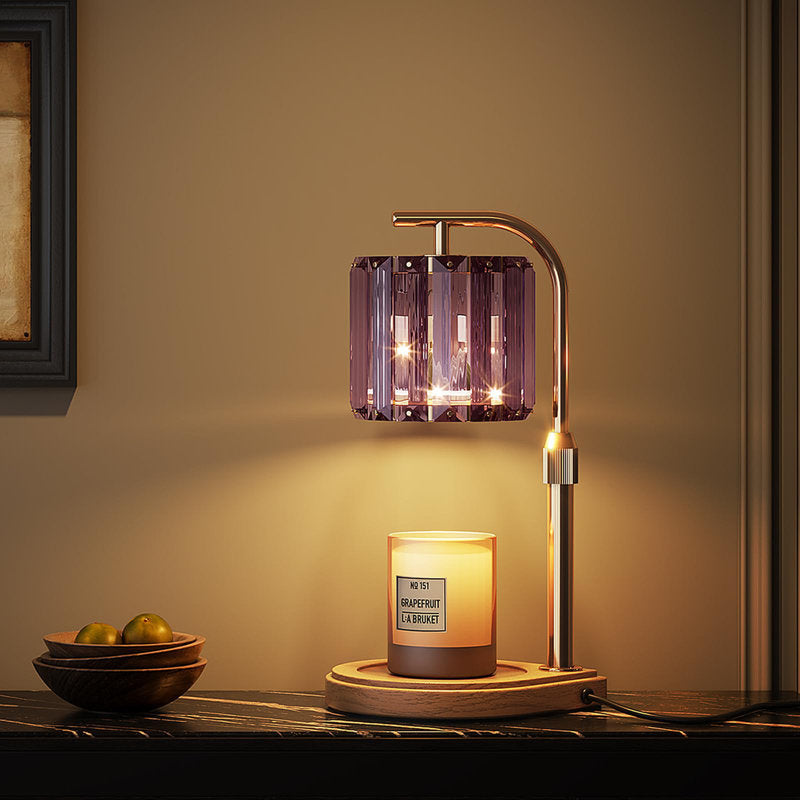 Candle Warmer Lamp - Elegant Purple Design with Adjustable Brightness 0