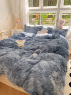 Longhair Mink Velvet Duvet Cover Set in Candy Colours-Blanket-Homely Dreams-Homely Dreams