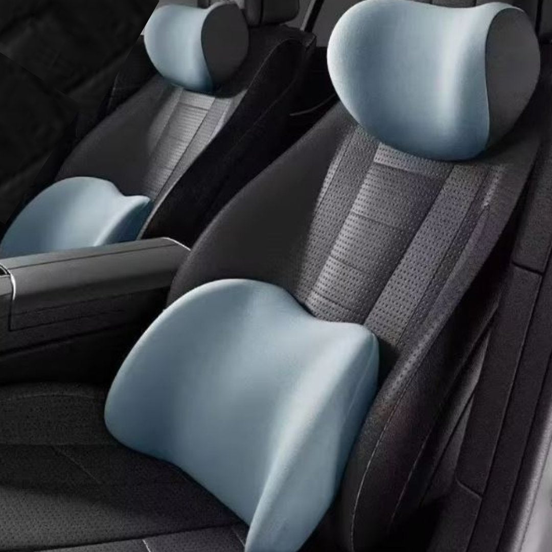 Car Seat Support Set Memory Foam Neck and Lumbar Cushions 4