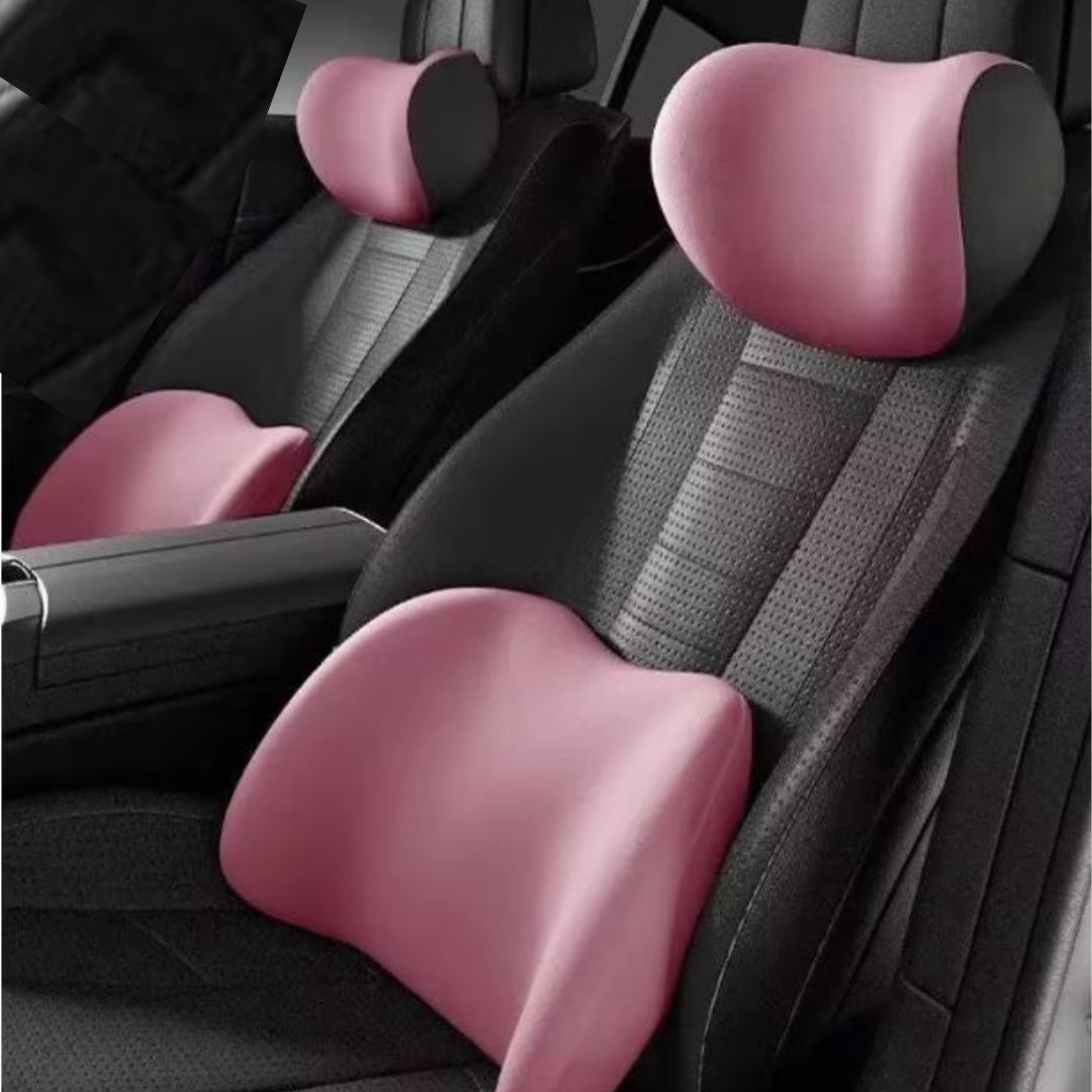 Car Seat Support Set Memory Foam Neck and Lumbar Cushions 5