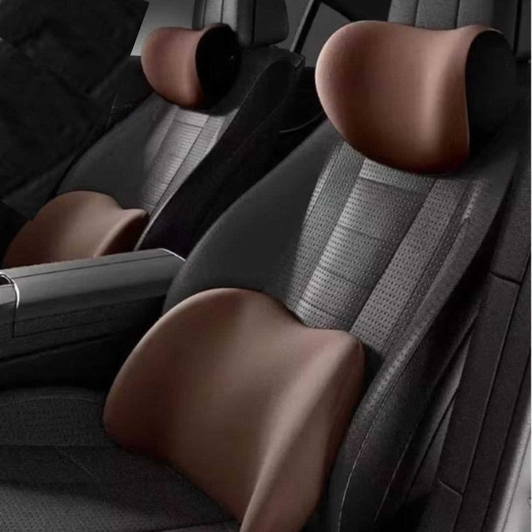 Car Seat Support Set Memory Foam Neck and Lumbar Cushions 6