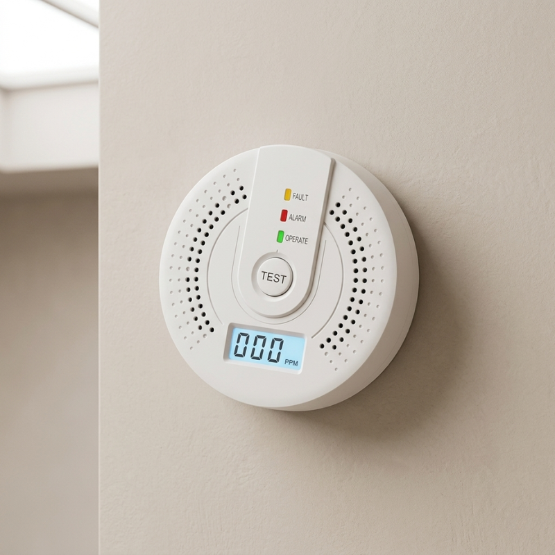 Carbon Monoxide Detector LCD Display Battery Powered