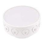 White ceramic bowl with heart patterns on a white background