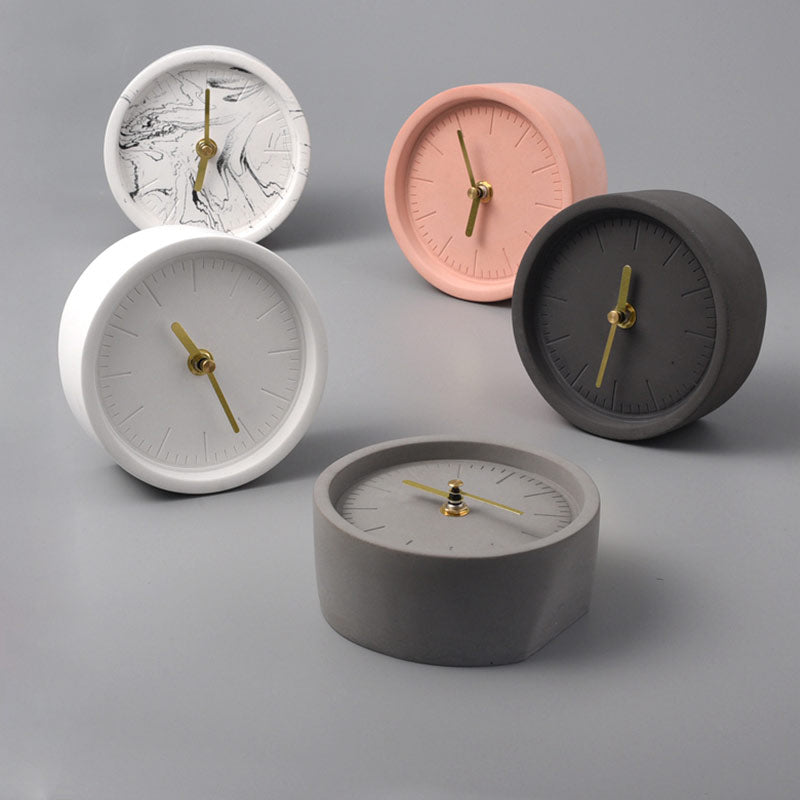 Cement Desk Clock - Minimalist Design for Modern Interiors, 132mm 2