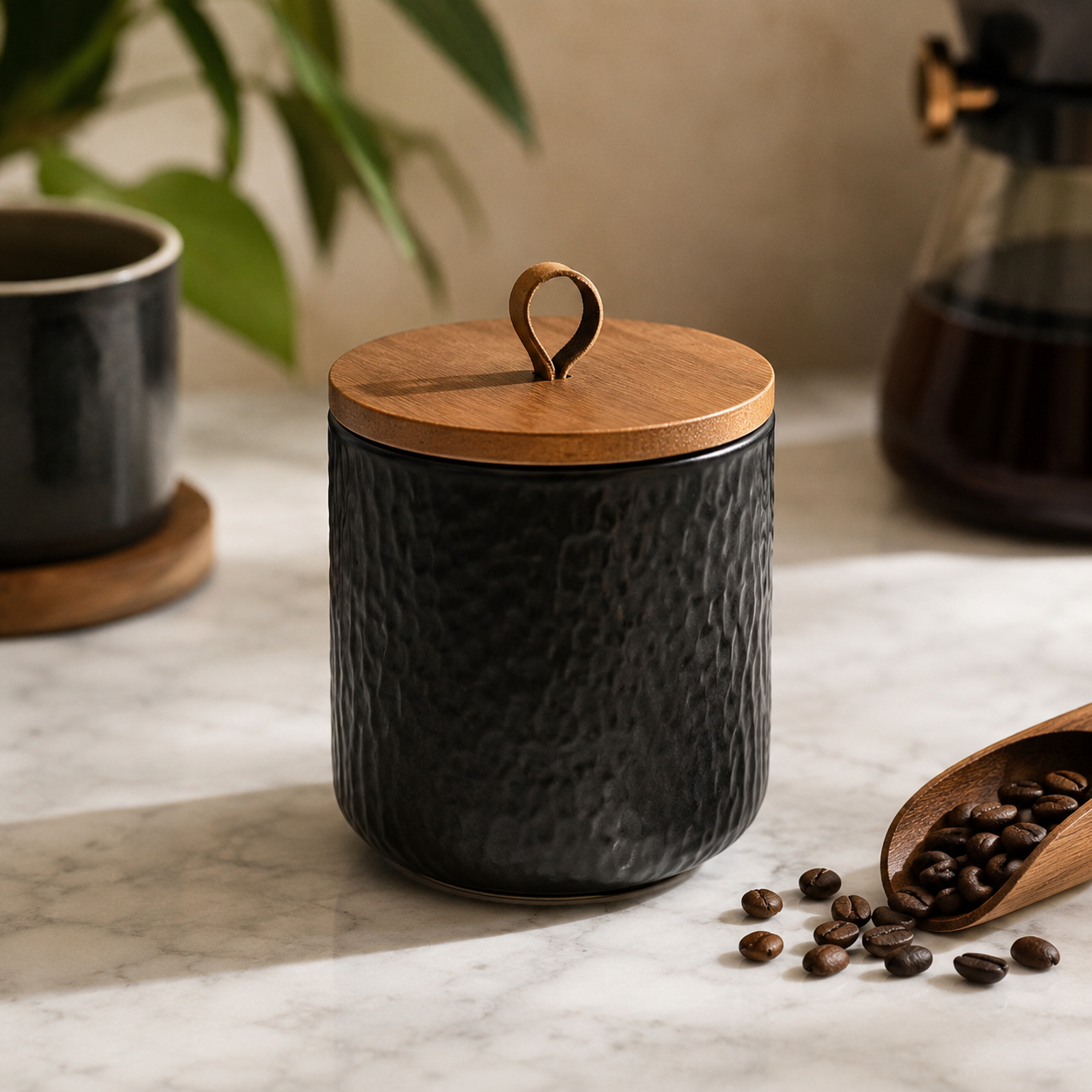 Ceramic Airtight Sugar Jar - 260ml Tea Coffee Sugar Canister for Freshness 2