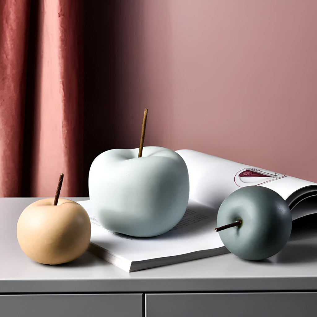 Ceramic Apple Accent Sculpture - Elegant Home Decor & Versatile Room Decor 5