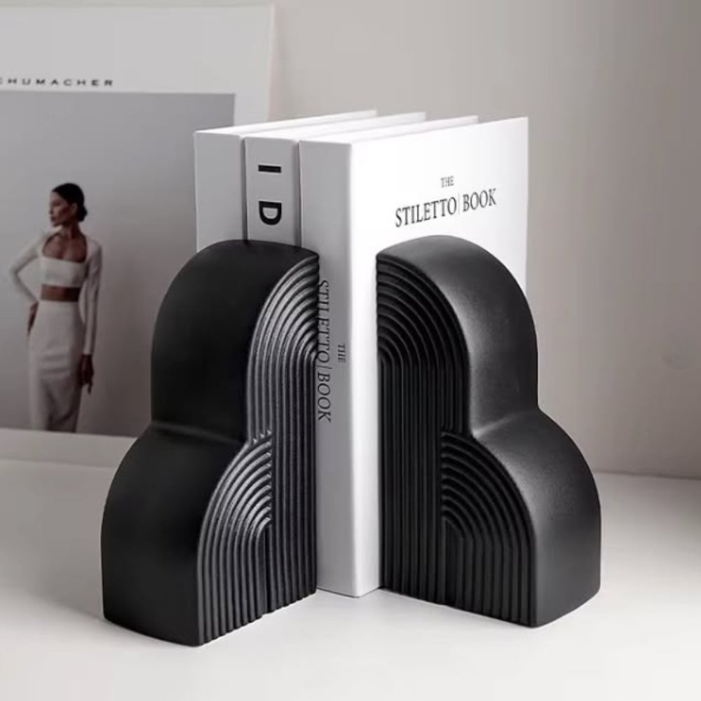 Ceramic Bookends - Modern Decorative Cloud Design for Elegant Spaces 1