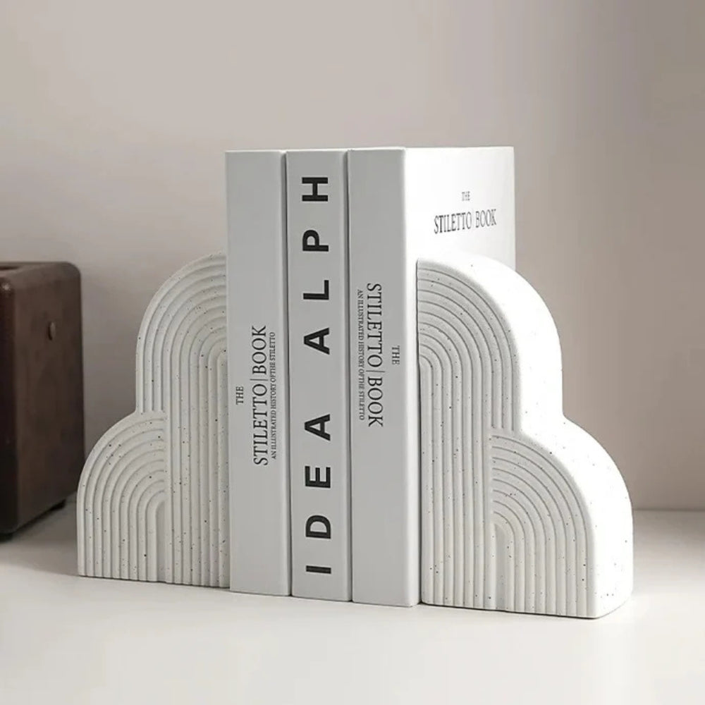 Ceramic Bookends - Modern Decorative Cloud Design for Elegant Spaces 2