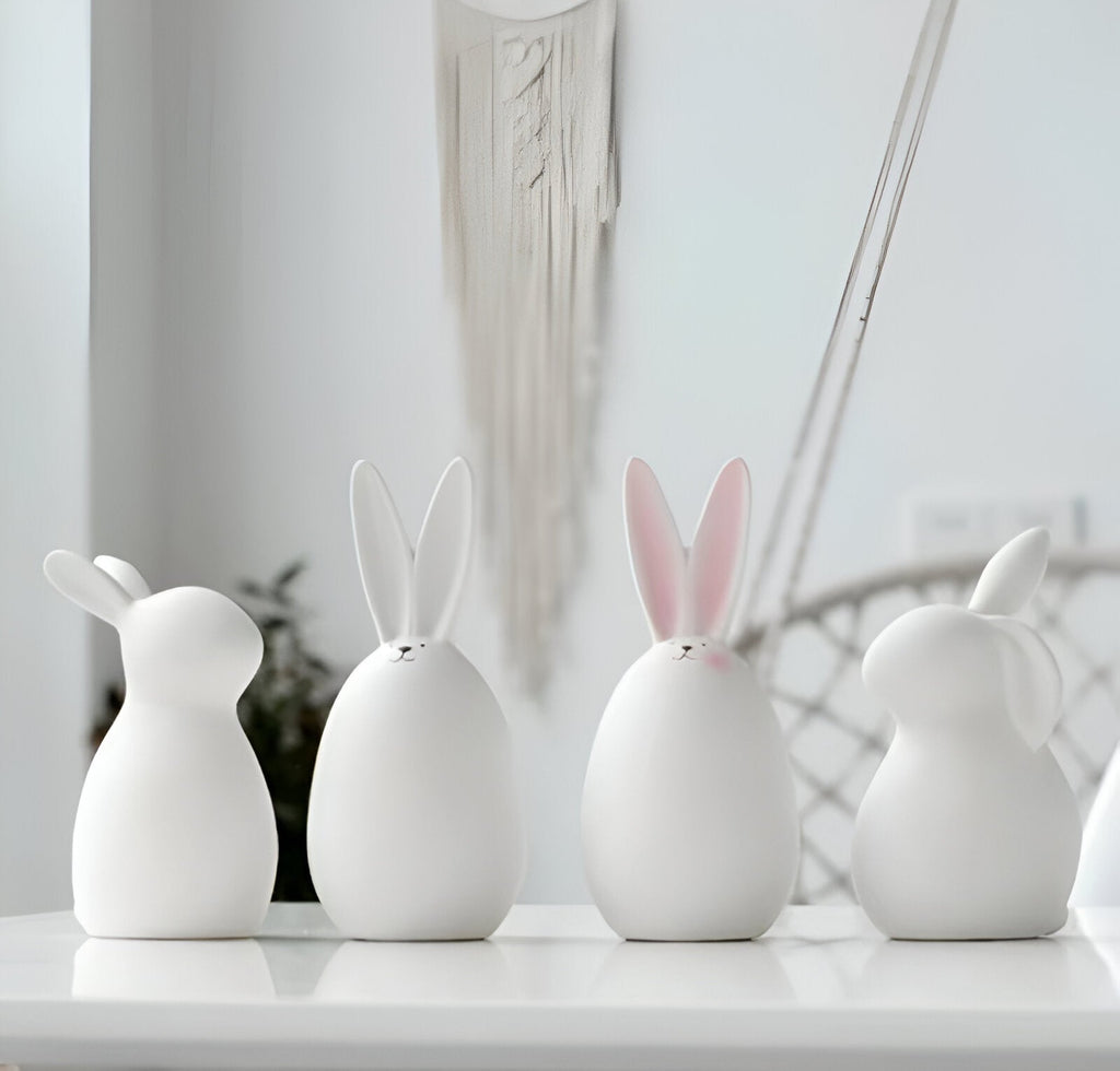 Ceramic Bunny Figurine - Elegant Minimalist Rabbit Decor for Home 3