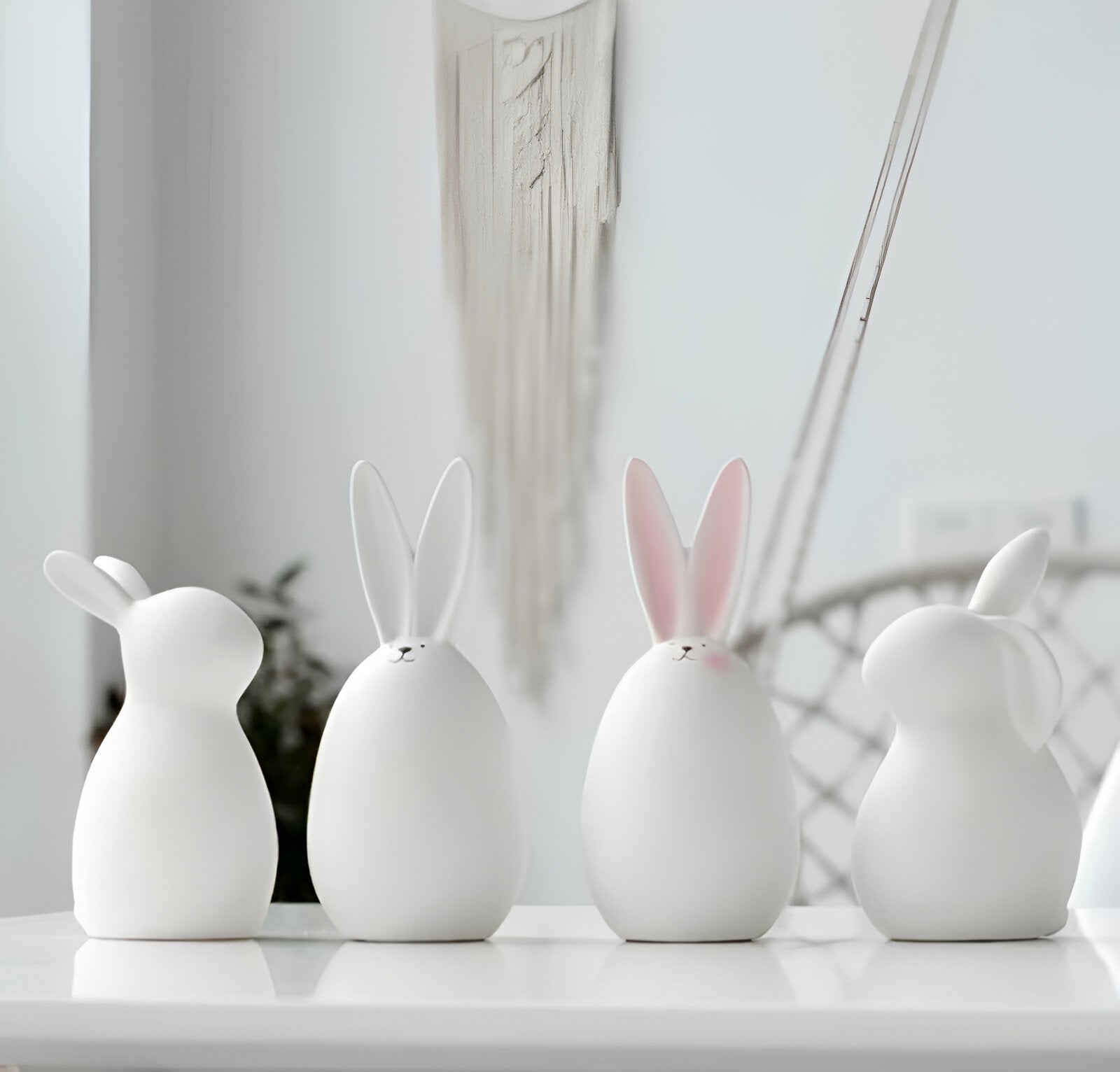 Ceramic Bunny Figurine - Elegant Minimalist Rabbit Decor for Home 3