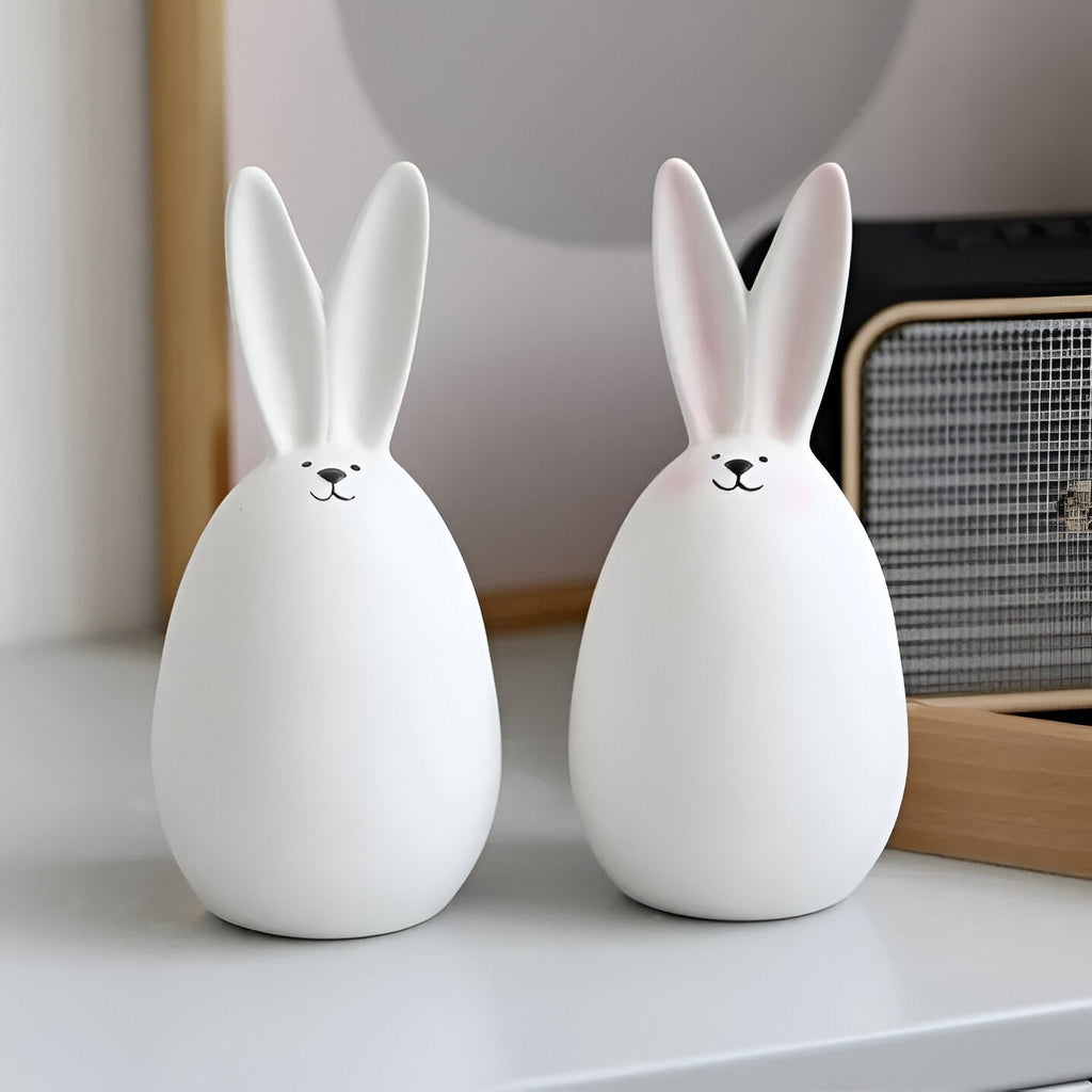 Ceramic Bunny Figurine - Elegant Minimalist Rabbit Decor for Home 5