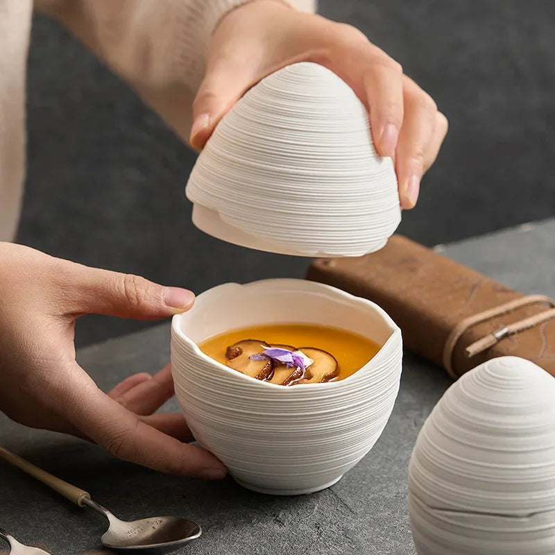 Ceramic Egg Shape Bowl - Stylish Minimalist Design For Kitchen Decor 1