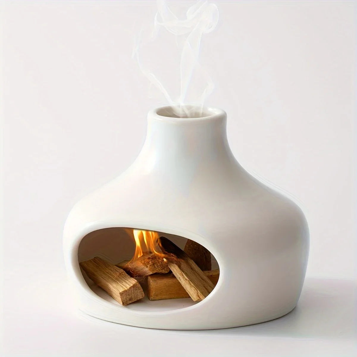 Ceramic Mini Fireplace for Meditation and Home Decor – Chimney-Style Smoke Burner, Elegant Heat-Safe Design 3