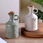 Ceramic Oil and Vinegar Bottle Set - 400ml Dispenser for Controlled Pouring 1