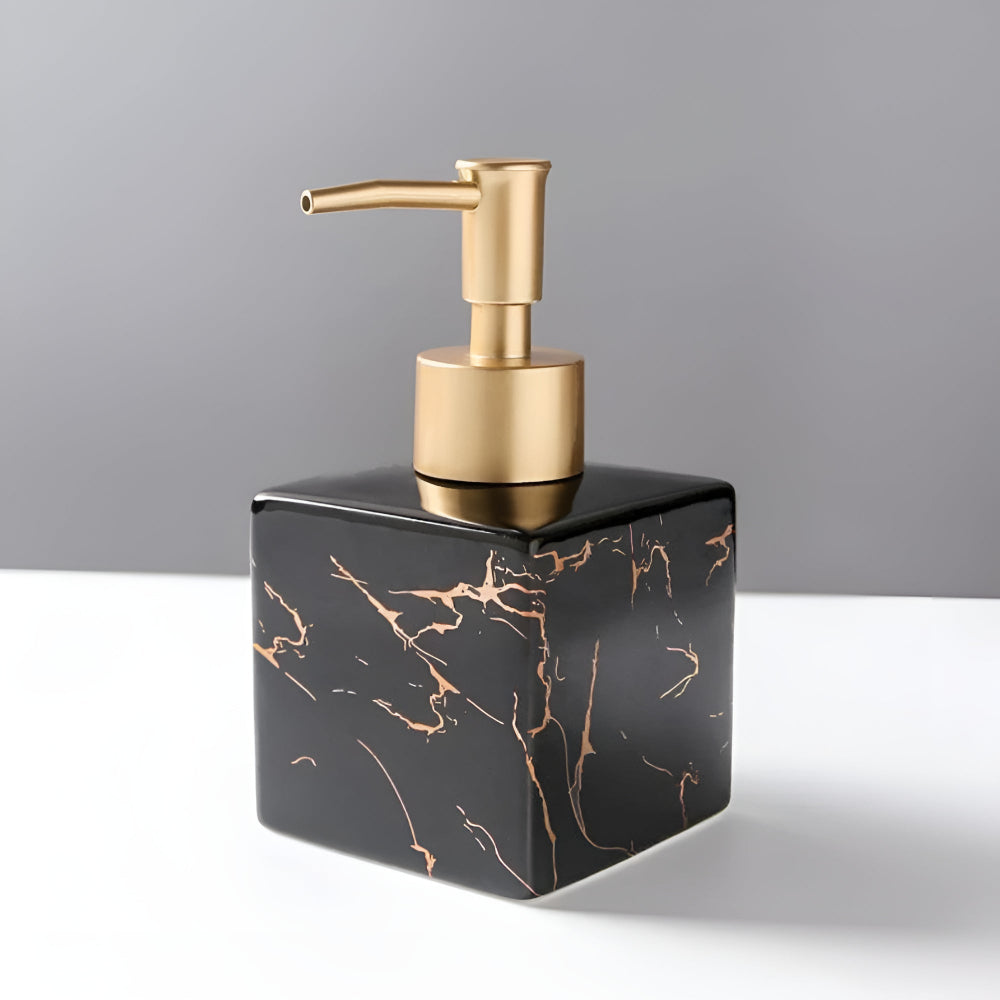 Ceramic Soap Dispenser - Elegant Marble Design for Kitchen & Bathroom 4