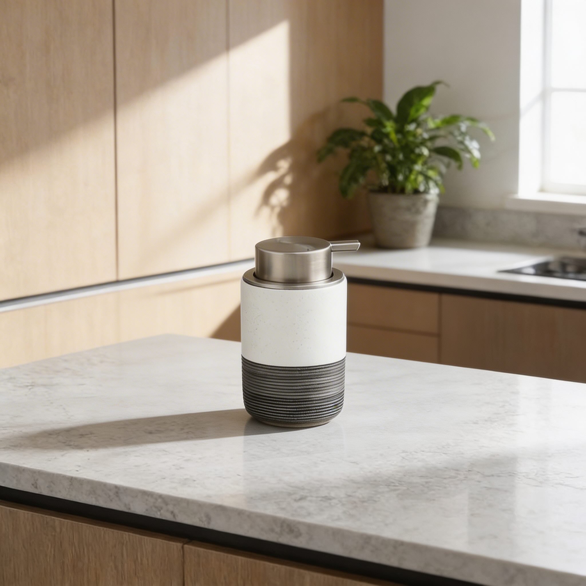 Ceramic Soap Dispenser - Elegant Matte Finish & Easy Refilling 10.1 Fl Oz 0