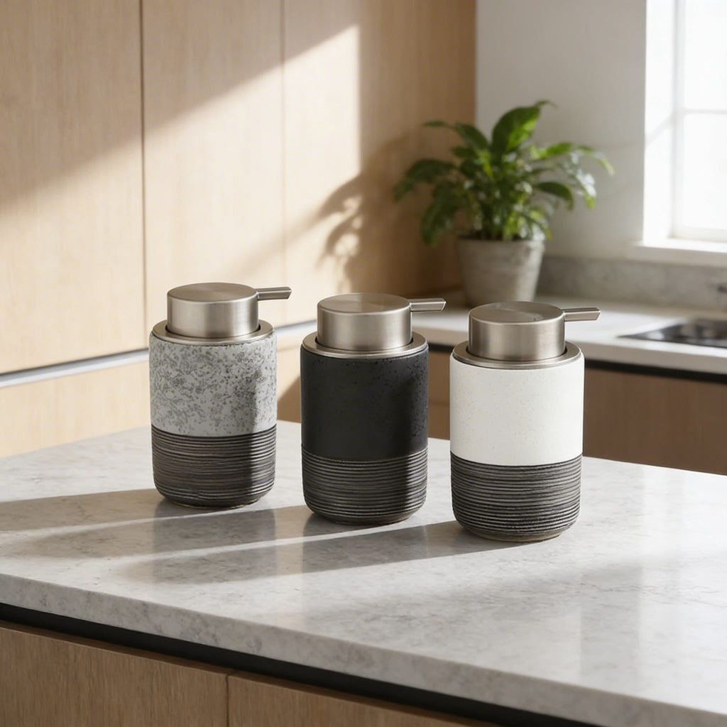Ceramic Soap Dispenser - Elegant Matte Finish & Easy Refilling 10.1 Fl Oz 1