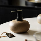 Ceramic Soap Dispenser for Kitchen and Bathroom – 10 oz Natural Stoneware Design with Smooth Pump Mechanism 1