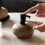 Ceramic Soap Dispenser for Kitchen and Bathroom – 10 oz Natural Stoneware Design with Smooth Pump Mechanism 2