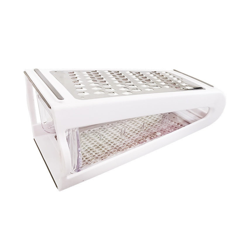 White plastic drying rack with a pink textured mat on a white background