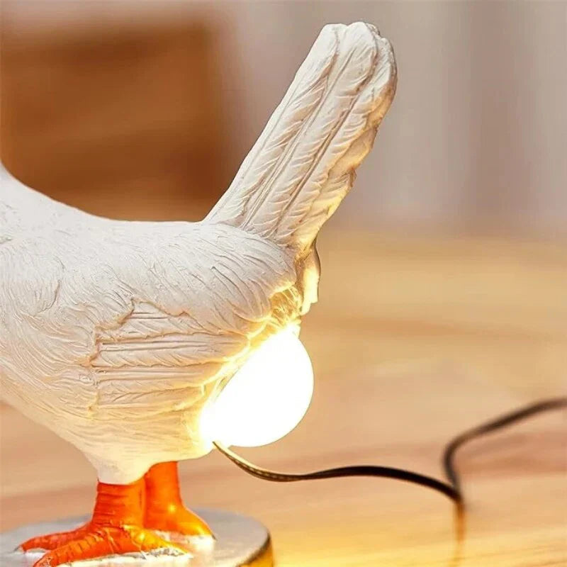 Chicken Table Lamp - Cute Cordless Design for Soft Ambient Light 0