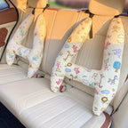 Cotton Blend Child Car Headrest Pillow with Adjustable Straps 7