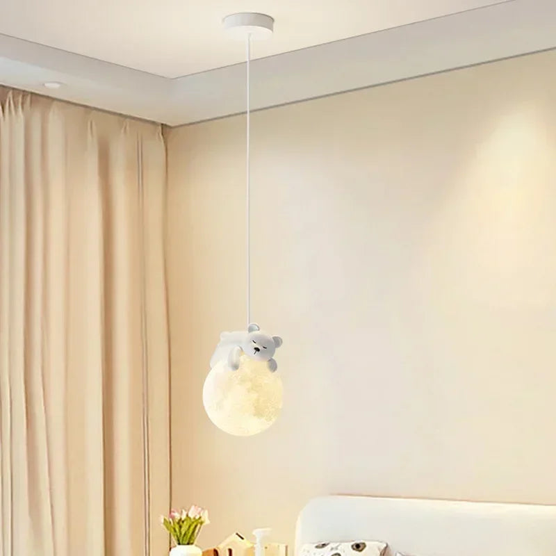 Children's Hanging Lamp - Cozy Bear & Rabbit Design for Dreamy Rooms 1