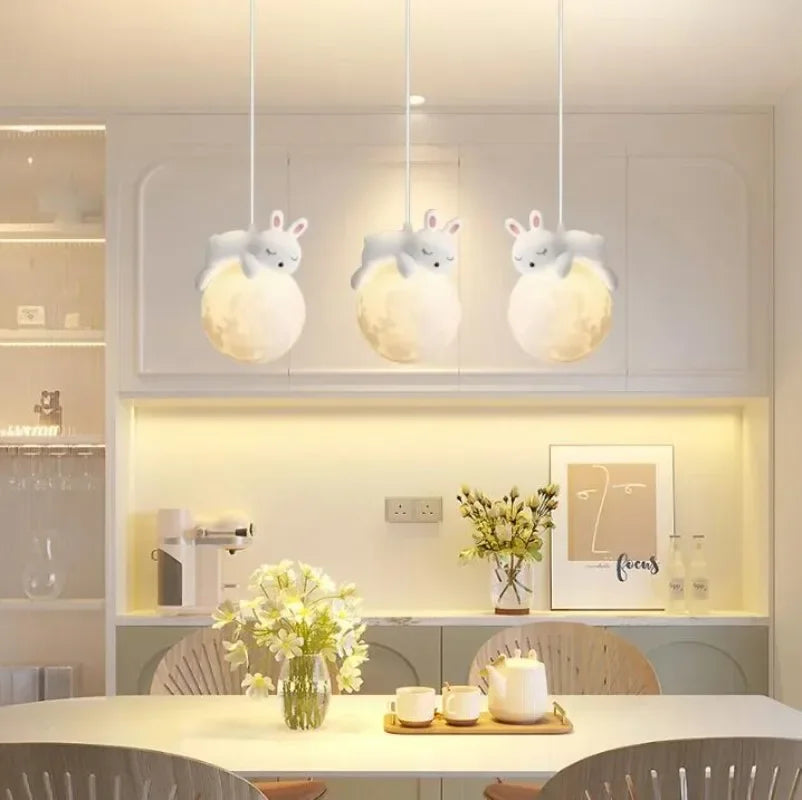Children's Hanging Lamp - Cozy Bear & Rabbit Design for Dreamy Rooms 2
