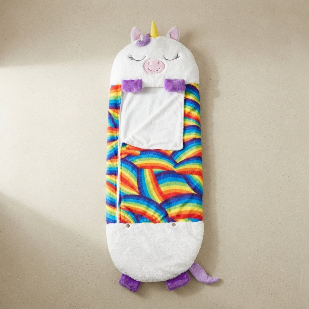 Children's Sleeping Bag Soft Fleece Animal Motif Lightweight 2