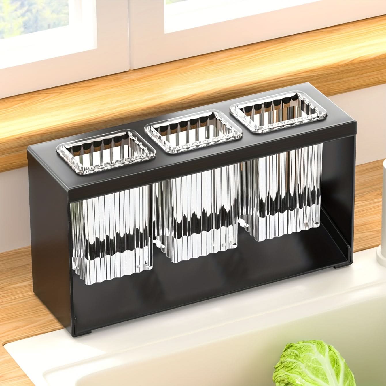 Chopstick Holder - Compact Kitchen Organizer with Water Drain Design 0
