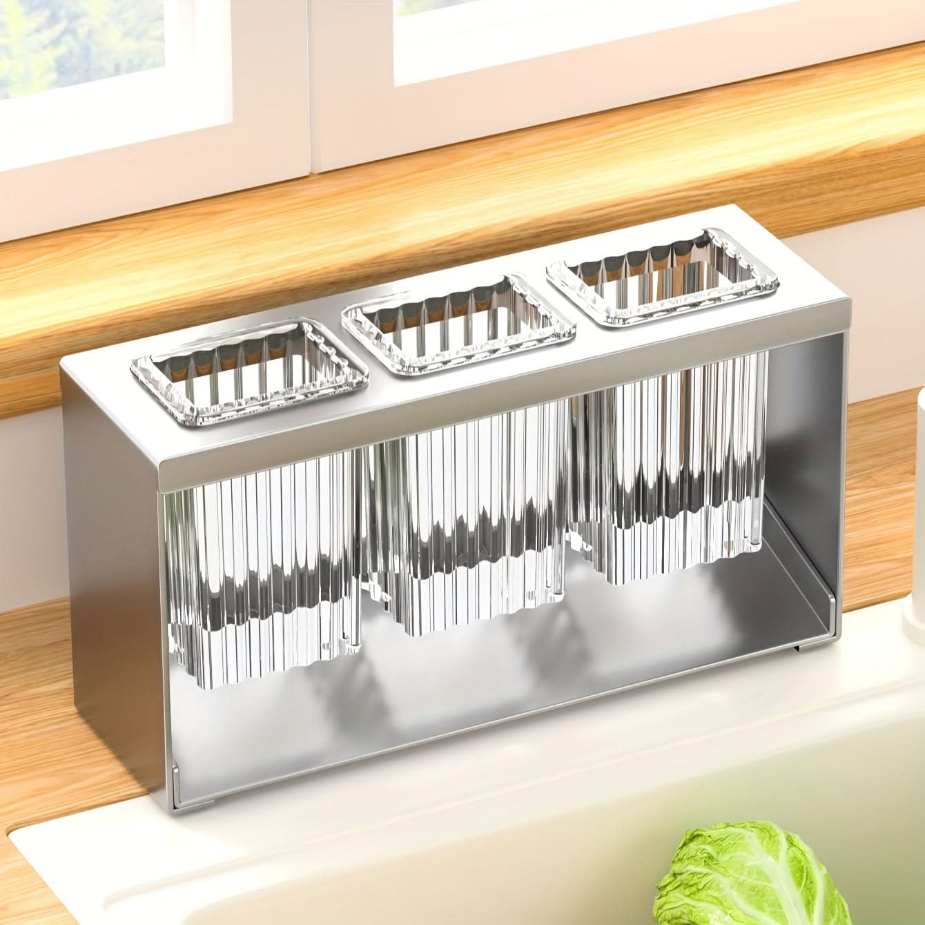 Chopstick Holder - Compact Kitchen Organizer with Water Drain Design 2