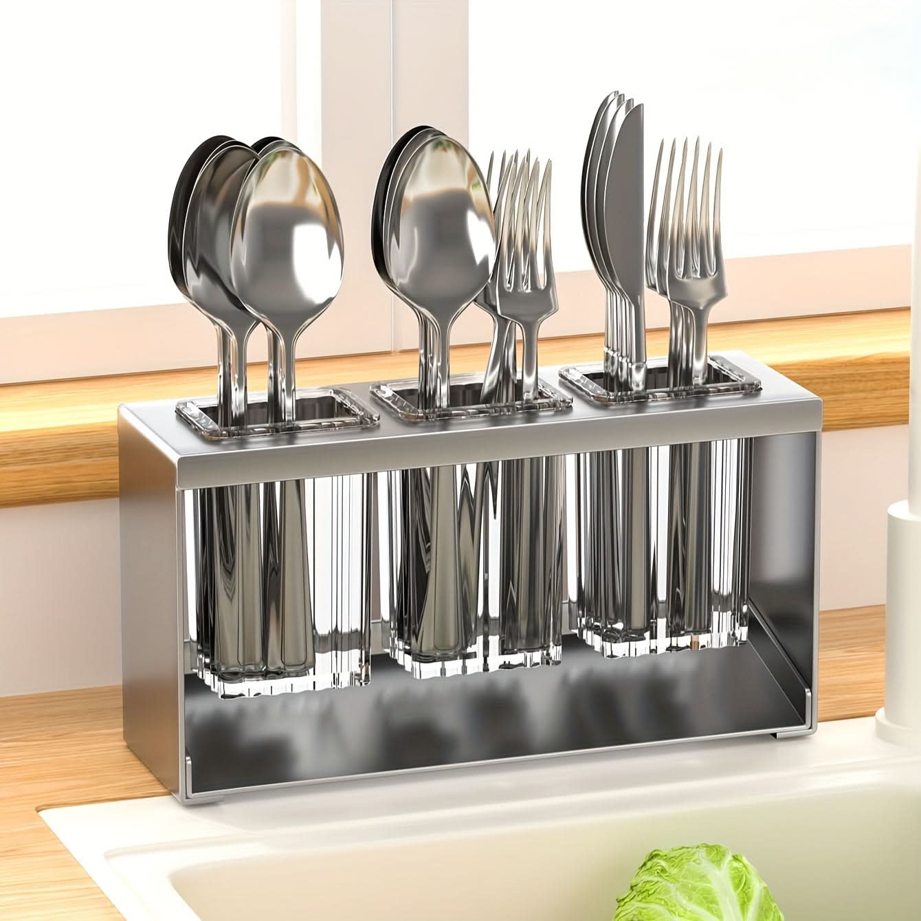 Chopstick Holder - Compact Kitchen Organizer with Water Drain Design 5