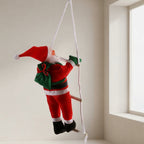 Christmas Climber Doll Fabric Santa Claus Ladder Design Indoor Hanging Decoration