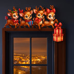 Wooden Christmas Reindeer Door Frame Decoration Gift Design 3