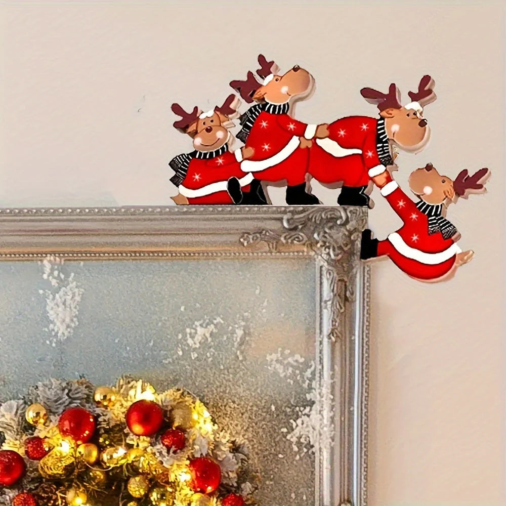 Wooden Christmas Reindeer Door Frame Decoration Gift Design 9