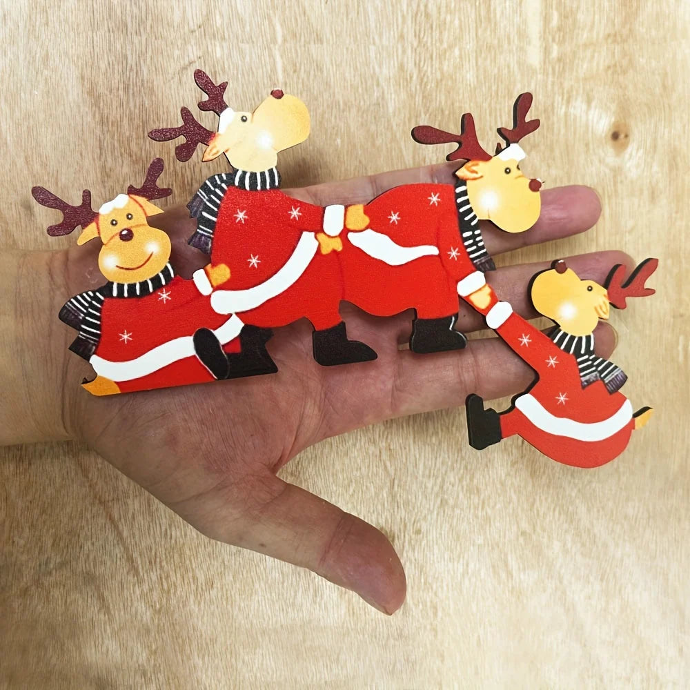 Wooden Christmas Reindeer Door Frame Decoration Gift Design 6