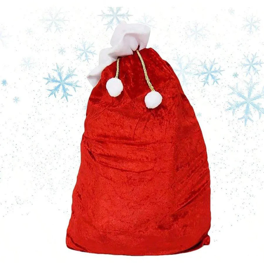 Christmas Gift Bag Red Drawstring Reusable Holiday Gift Packaging